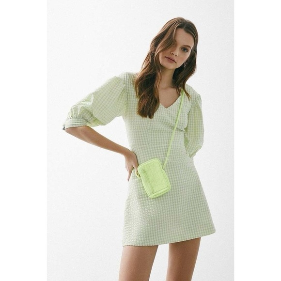 Urban Outfitters Lena Gingham Puff-Sleeve Minidress - Picture 2 of 11